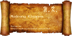 Mudrony Kisanna névjegykártya